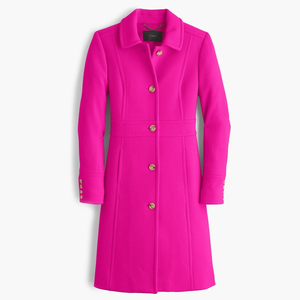 J Crew Doublecloth Pink Metro Topcoat 6
